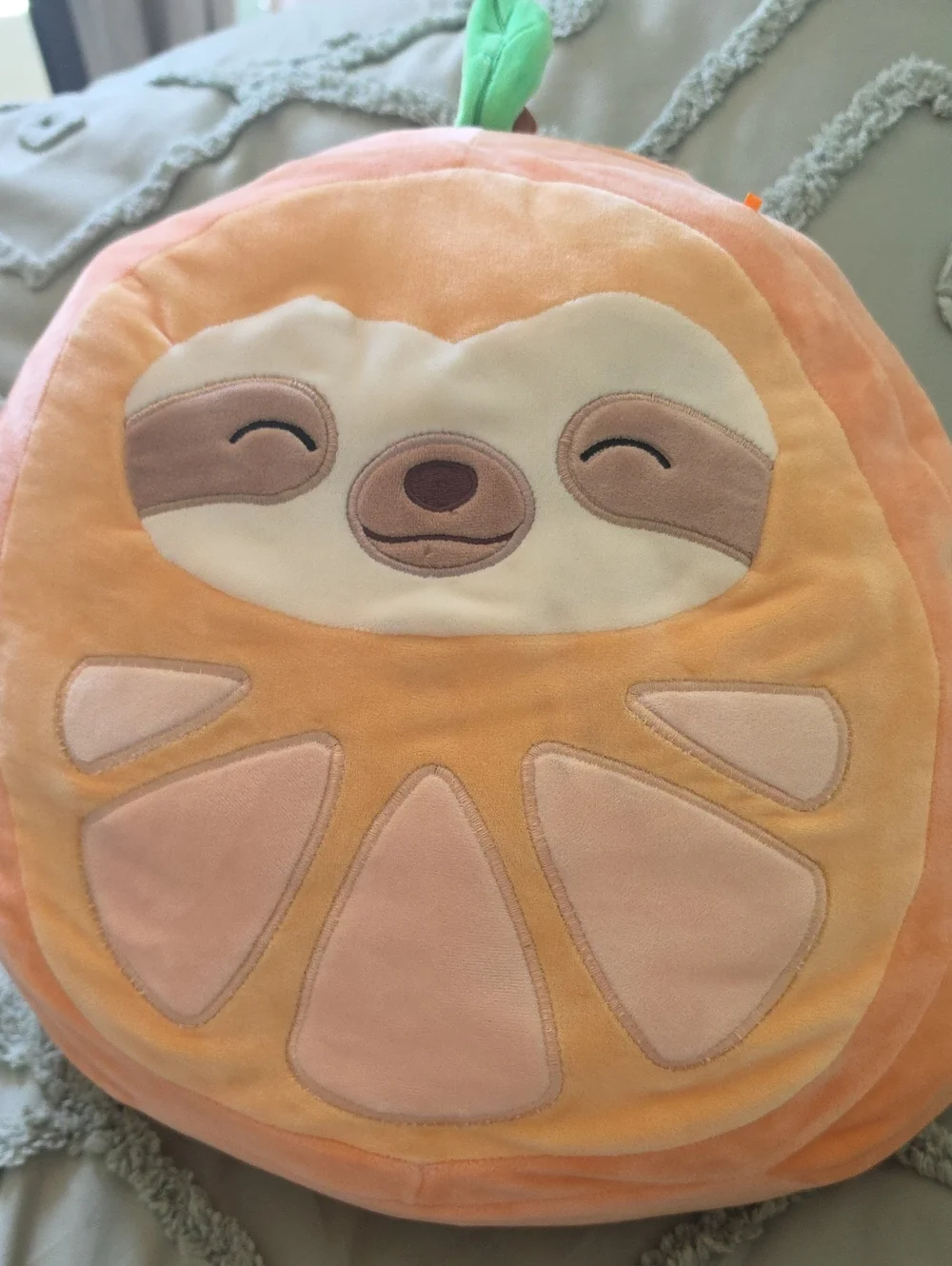Peach Sloth Plush Pillow for Kids - Soft Orange Comfort